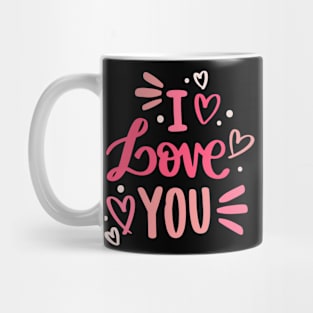 i love you text lettering love Mug